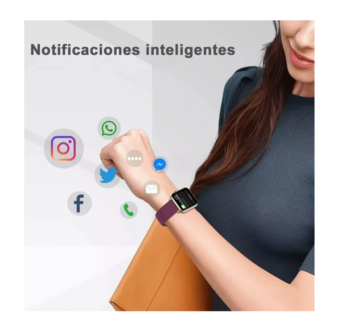 Foto 5 pulgar | Smartwatch Impermeable Belug Púrpura para Mujer