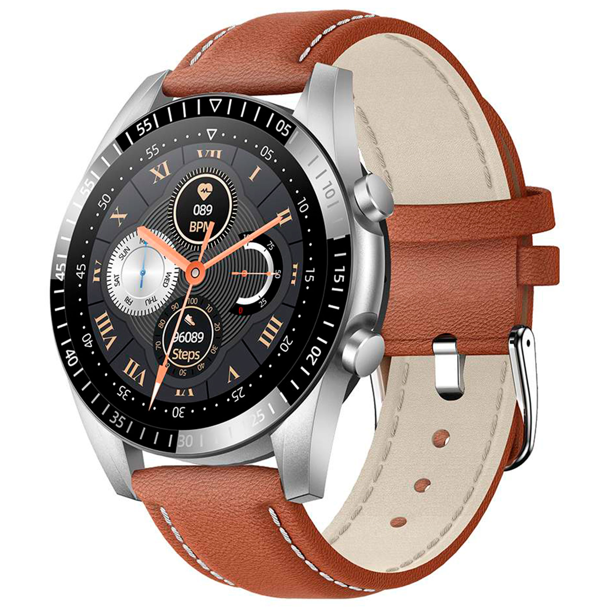 Foto 2 pulgar | Reloj Smartwatch Vak 115 Piel Bluetooth Calorias Musica