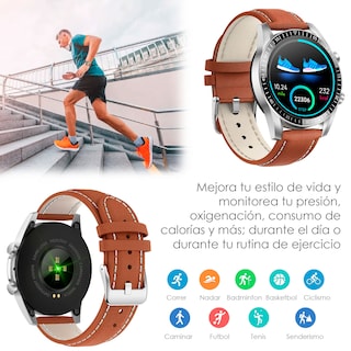 Foto 3 | Reloj Smartwatch Vak 115 Piel Bluetooth Calorias Musica