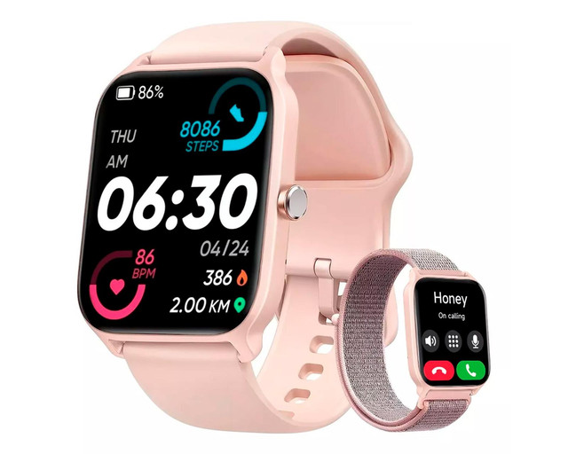 Foto 2 pulgar | Smartwatch 1.8 Frutivegie color Rosa Compatible Alexa