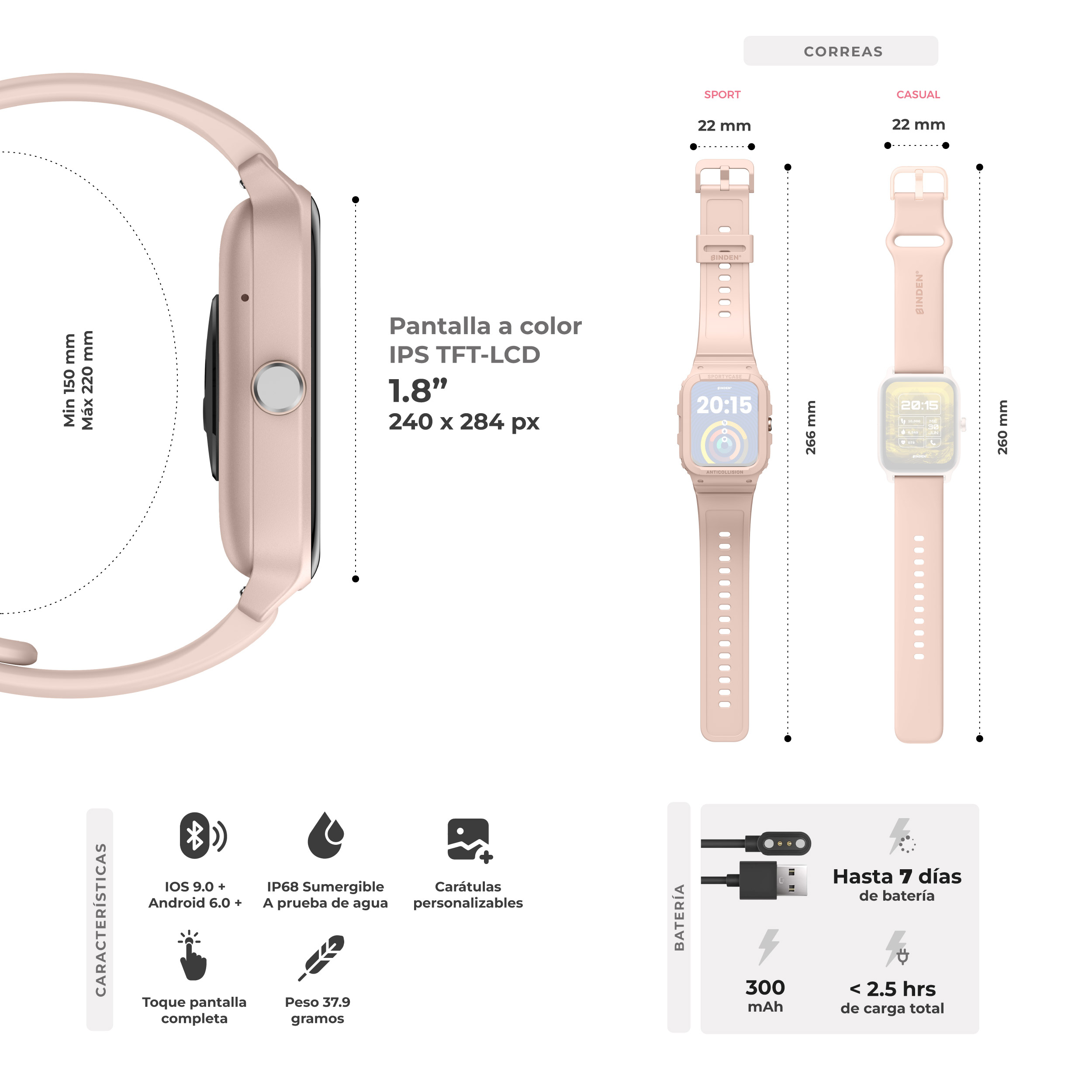 Foto 5 pulgar | Smartwatch Binden Era Xtream X1 Rosa