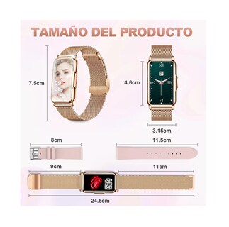 Foto 6 | Reloj Inteligente Bluetooth Smartwatch color Dorado para Mujer