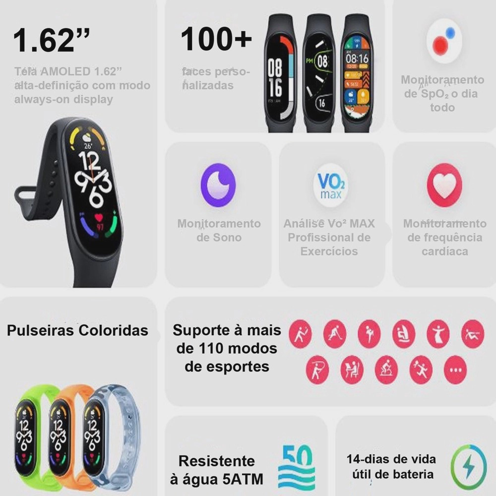 Foto 6 pulgar | Venta Internacional - Pulsera Inteligente Xiaomi Mi Band 7 color Negro