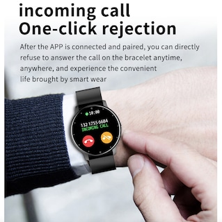 Foto 5 | Venta Internacional - Reloj Inteligente Negro Cambio de Correa para Android o iOS Monitor de Ritmo Cardíaco