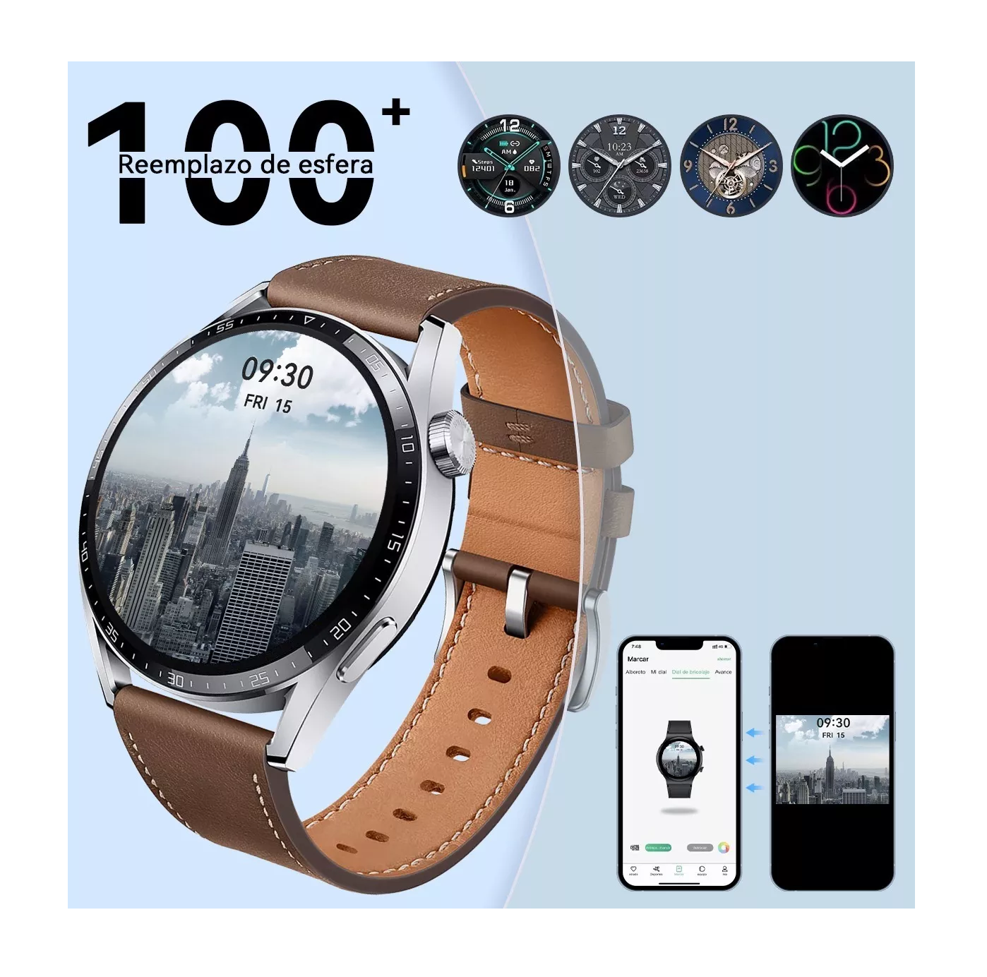 Foto 5 pulgar | Smartwatch Lab.G Marrón con Bluetooth para Hombre
