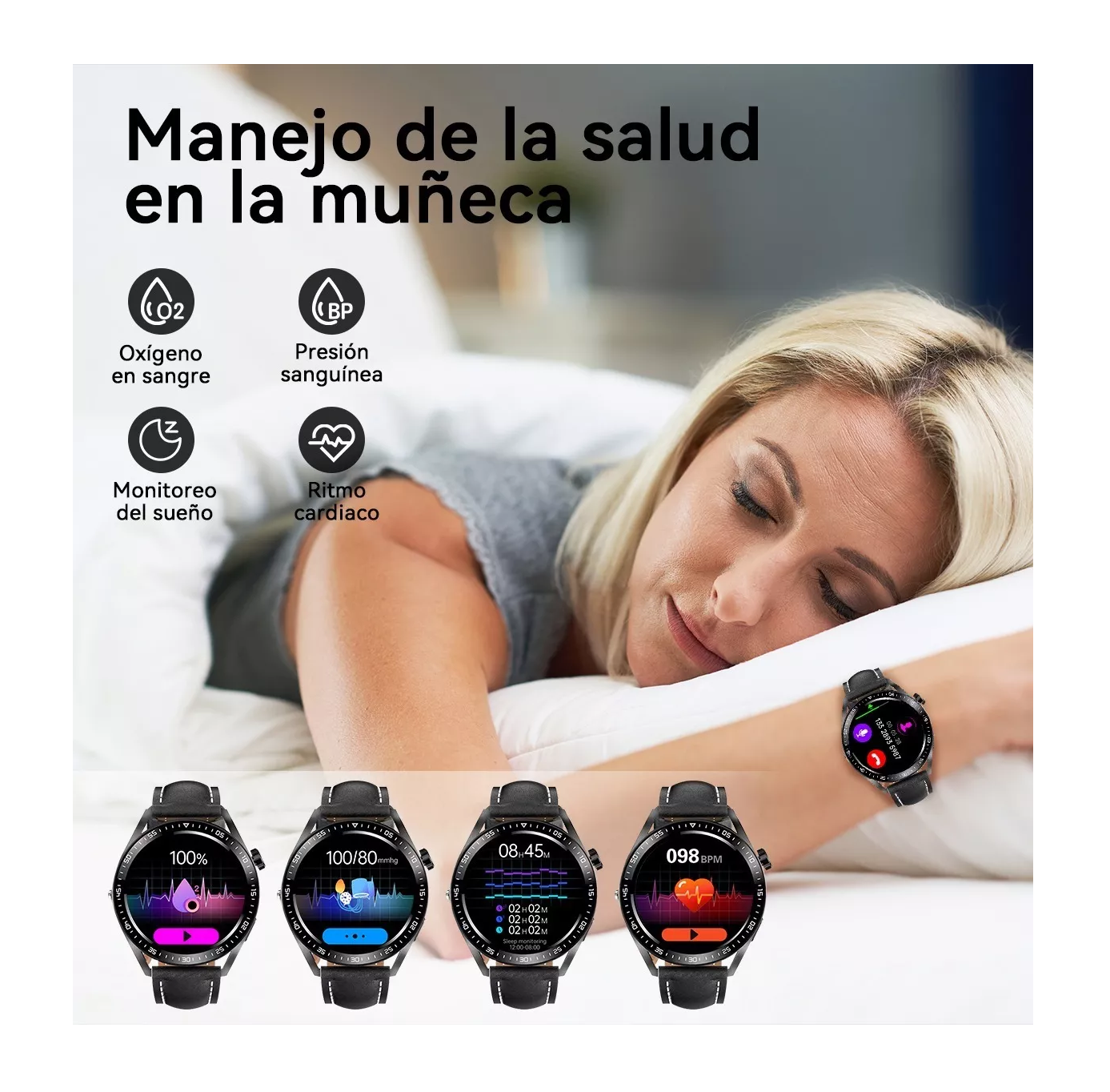 Foto 3 pulgar | Smartwatch Lab.G Negro con Bluetooth para Hombre