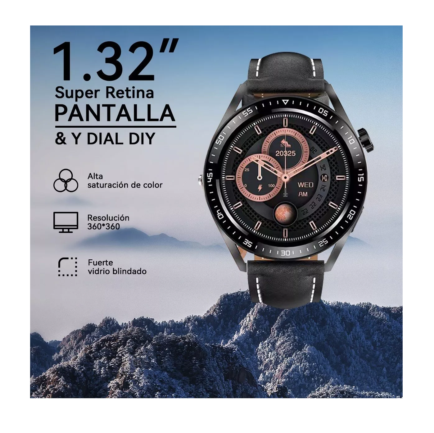 Foto 4 pulgar | Smartwatch Lab.G Negro con Bluetooth para Hombre