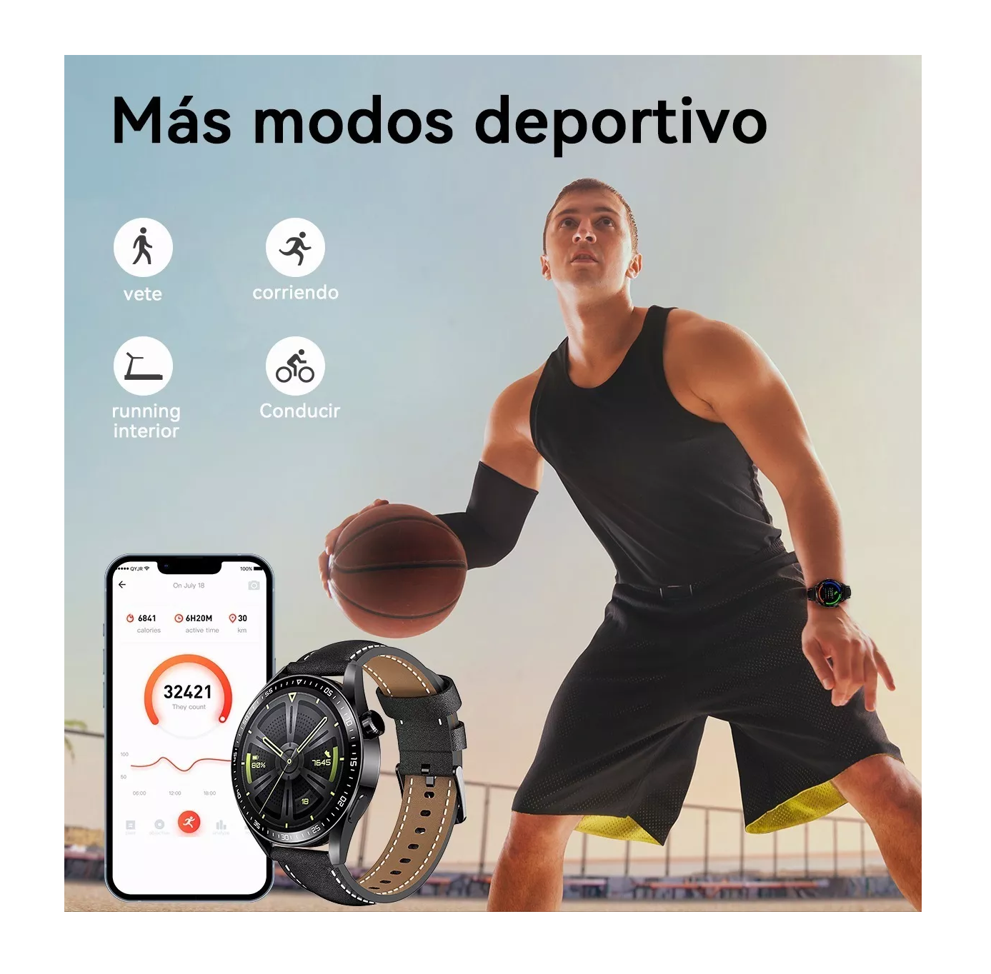 Foto 6 pulgar | Smartwatch Lab.G Negro con Bluetooth para Hombre