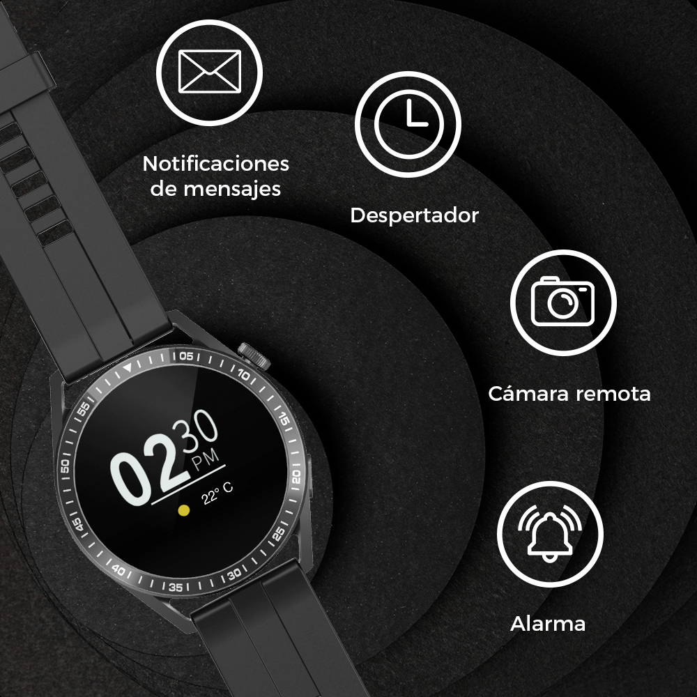 Foto 9 pulgar | Smartwatch Ginga Ip67 color Negro