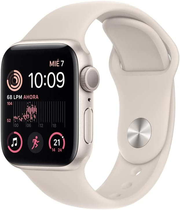 Apple Watch SE 2a Generación GPS Blanco 40 mm y Correa Deportiva Blanca $13,499