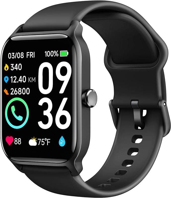 Smartwatch W13 Negro con Alexa Integrada para Hombre
