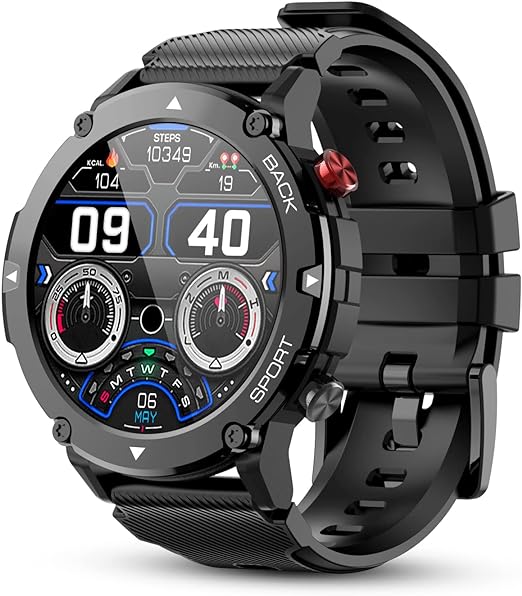 Reloj Inteligente Militar Para Hombre Bluetooth Llamada (respuesta/hacer Llamada) 5atm Impermeable 1.32 '' Rastreador T