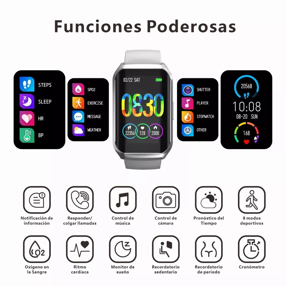 Foto 3 pulgar | Reloj Inteligente Deportivo Smartwatch Bluetooth Eo Safe Imports Esi-10027 Plateado