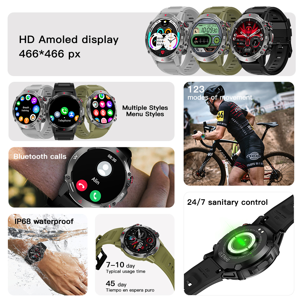 Foto 4 pulgar | Venta Internacional-Reloj Smartwatch Generic Negro con Bluetooth