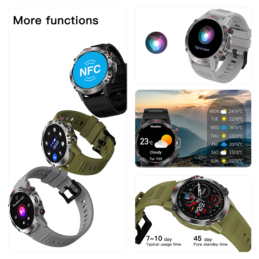 Foto 6 pulgar | Venta Internacional-Reloj Smartwatch Generic Negro con Bluetooth