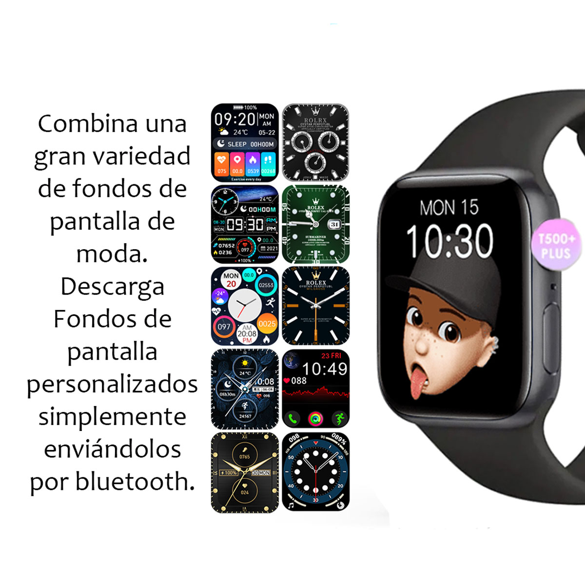 Foto 8 pulgar | Smartwatch Kimhi T500 con Correa de Silicona Negra