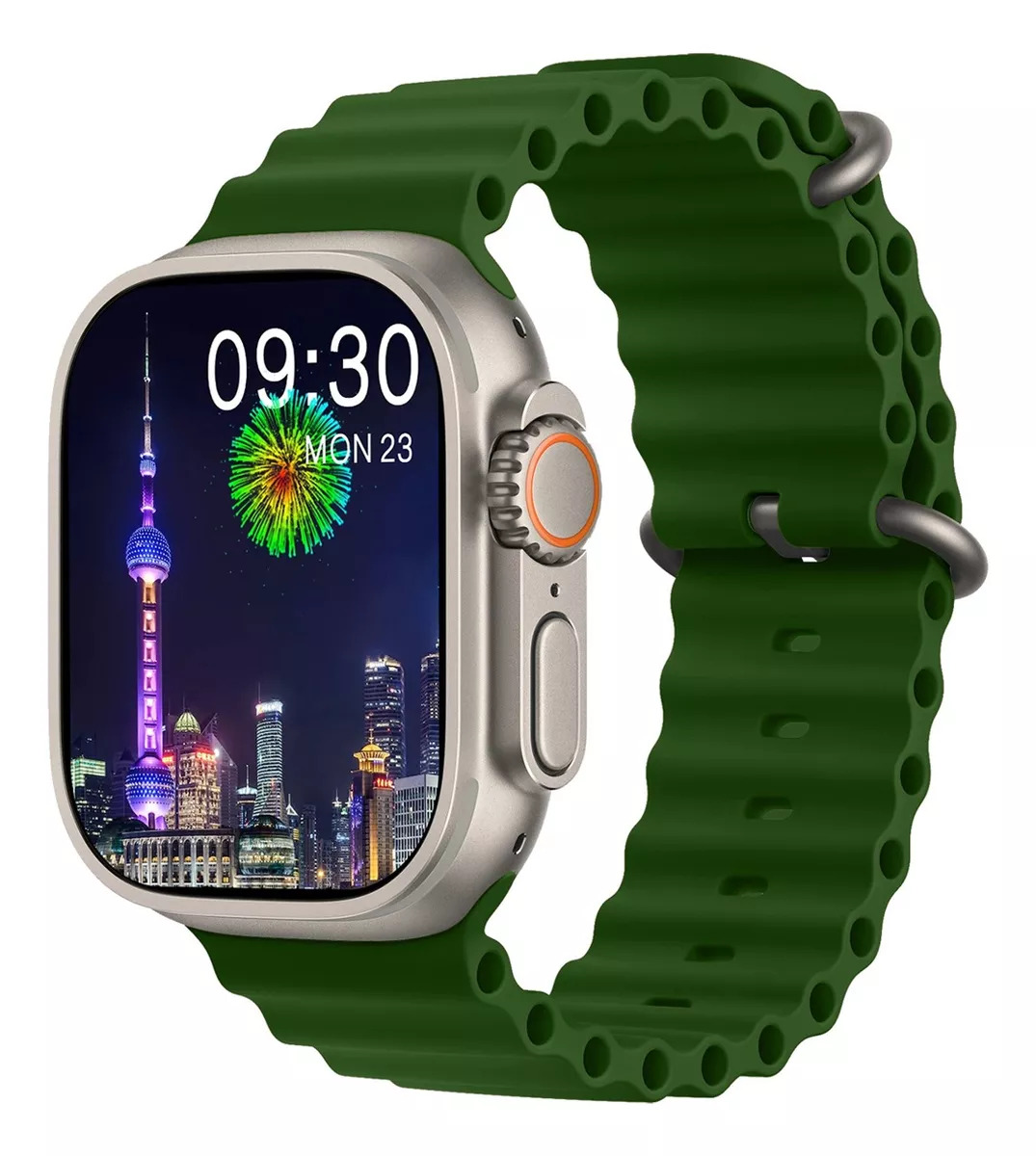 Foto 2 pulgar | Smartwatch Hk9 Ultra Fralugio Brújula NFC Verde