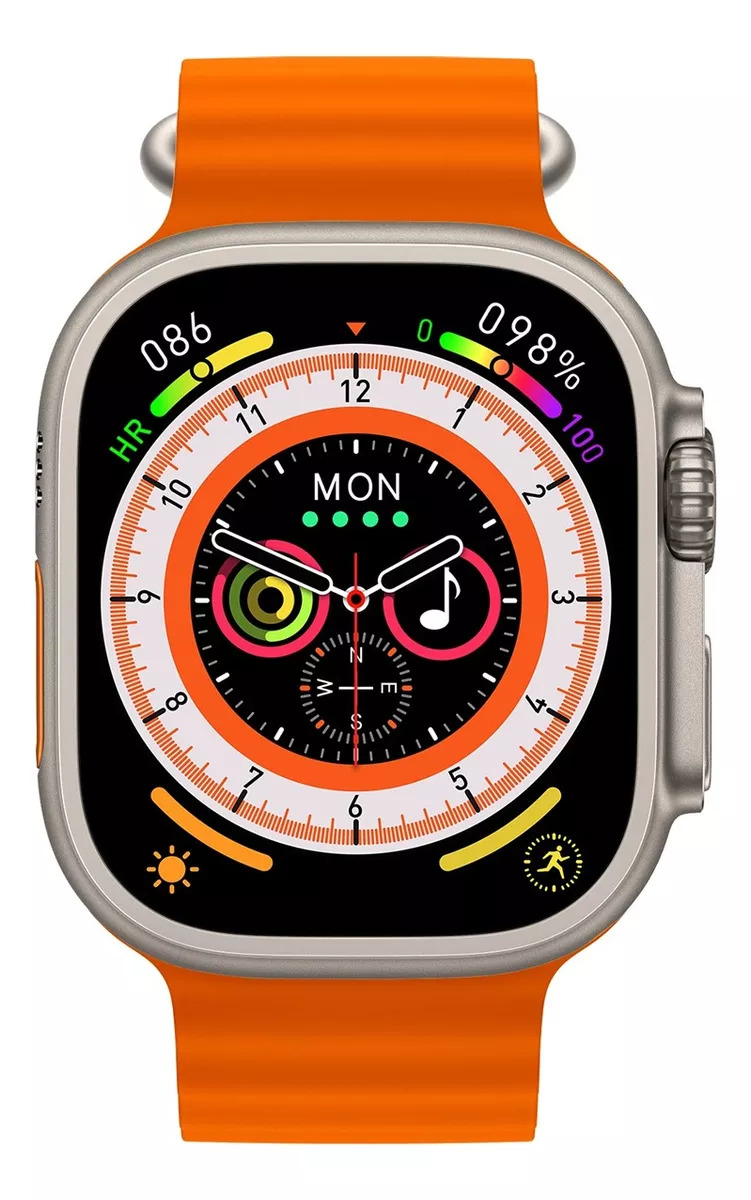 Foto 4 pulgar | Reloj Smartwatch Fralugio Hk9 Naranja con Bluetooth