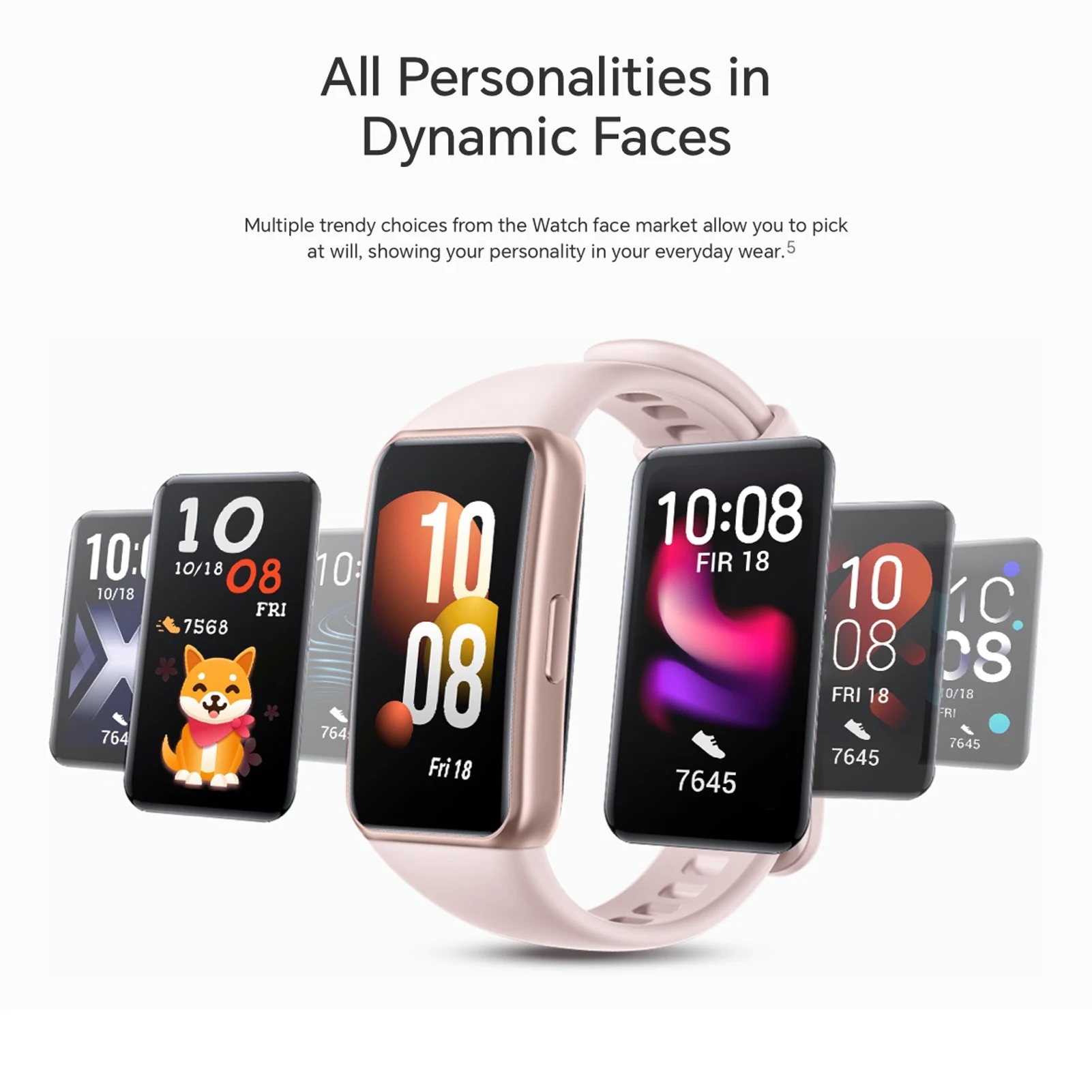 Foto 5 pulgar | Venta Internacional-Reloj Smartwatch Honor Band 7 Amoled Rosa con Bluetooth