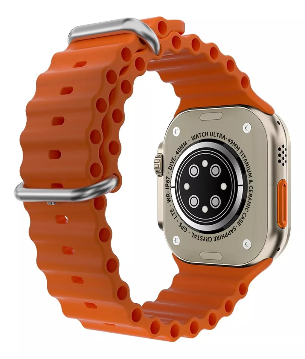 Foto 3 pulgar | Smartwatch Fralugio Watch 9 Ultra Naranja