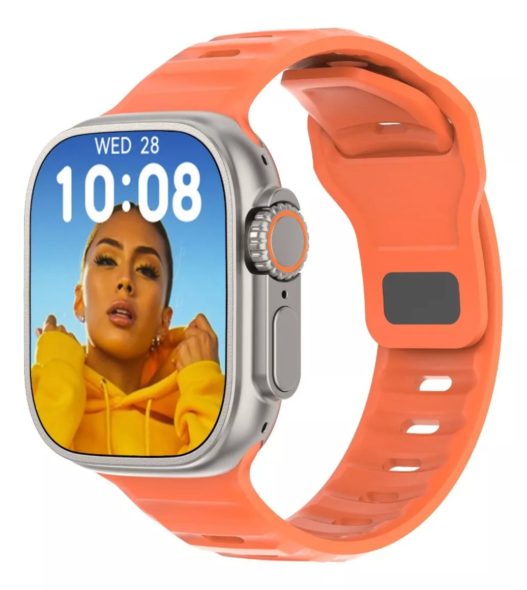 Foto 5 pulgar | Reloj Smartwatch Fralugio Dt8 Ultra Naranja