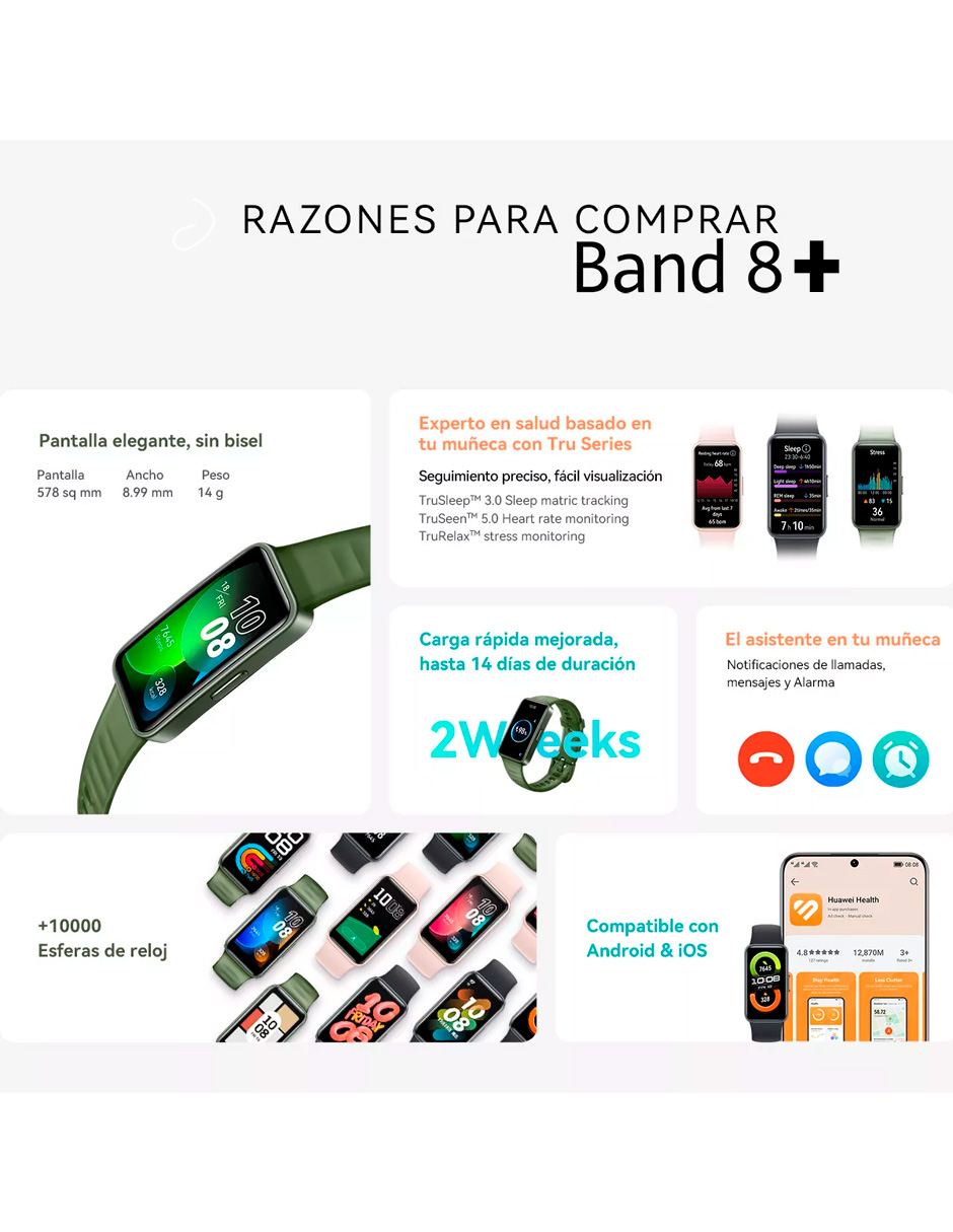 Foto 8 | Reloj Inteligente Band 8 Plus Petukita Box Unisex Deportiva Negro