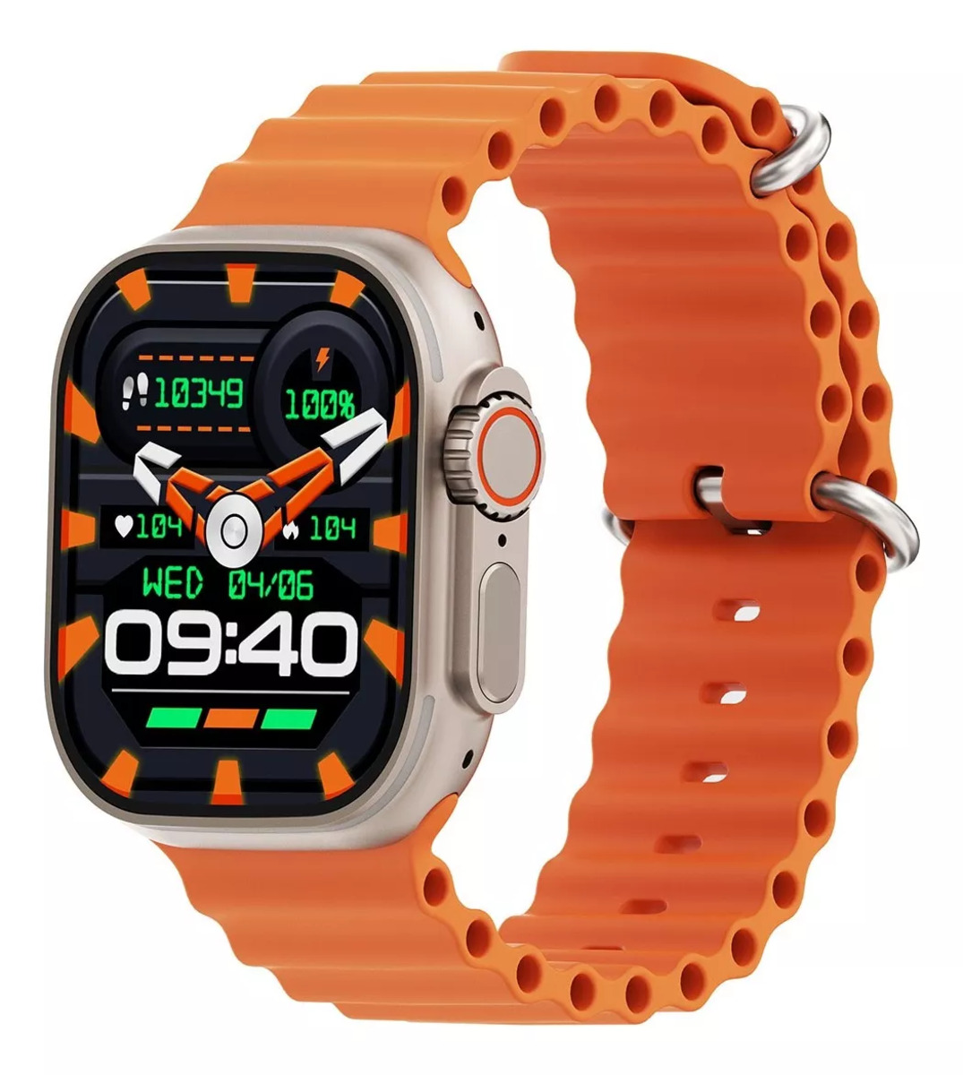 Foto 3 pulgar | Smartwatch Fralugio W69 Plus Naranja con Bluetooth