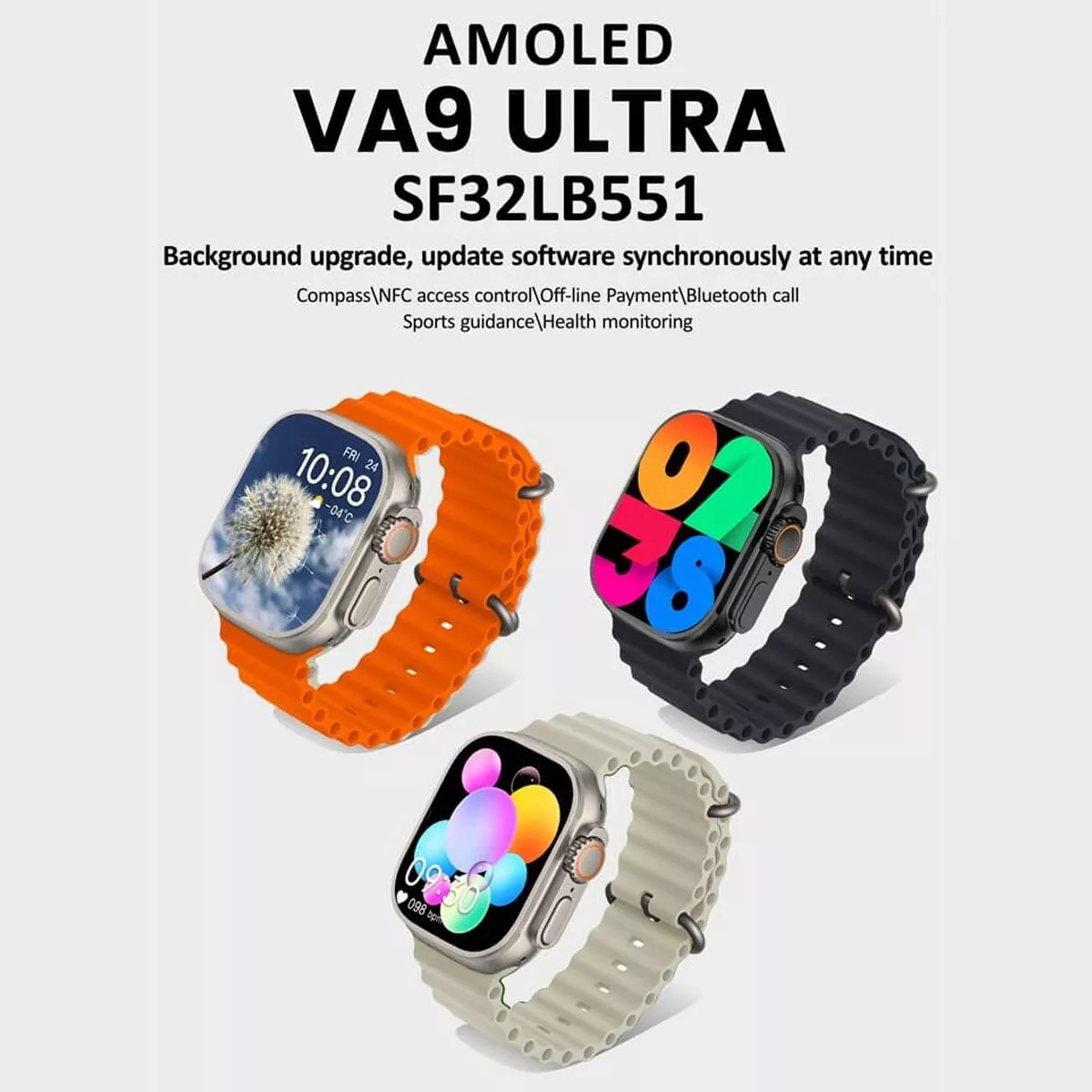 Foto 4 | Smartwatch Reloj Inteligente Va9 Ultra Fralugio Chatgpt Nfc Negro