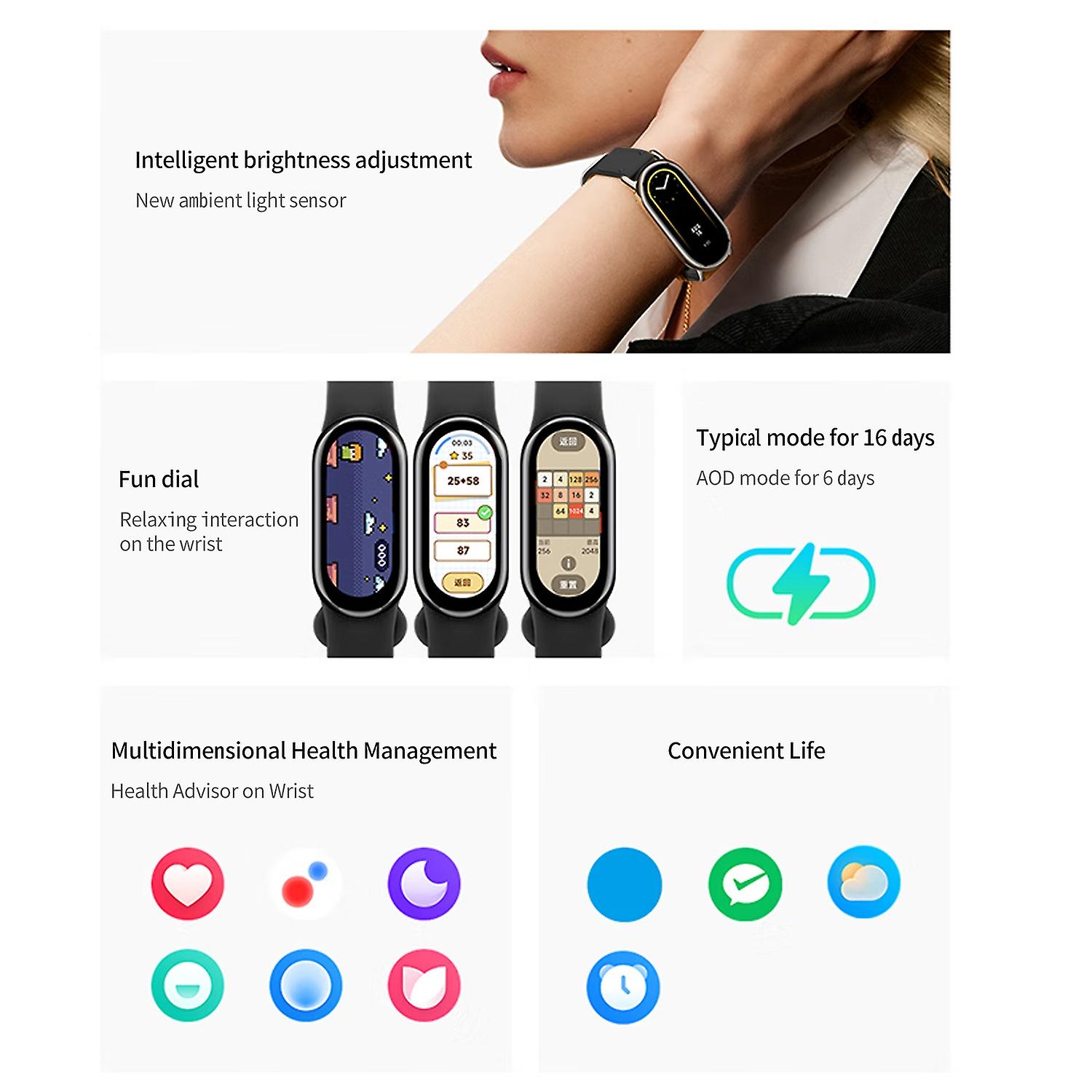 Foto 5 pulgar | Venta Internacional - Pulsera Inteligente Xiaomi Mi Bracelet 8 Con Pantalla Amoled De 1.62 Pulgadas