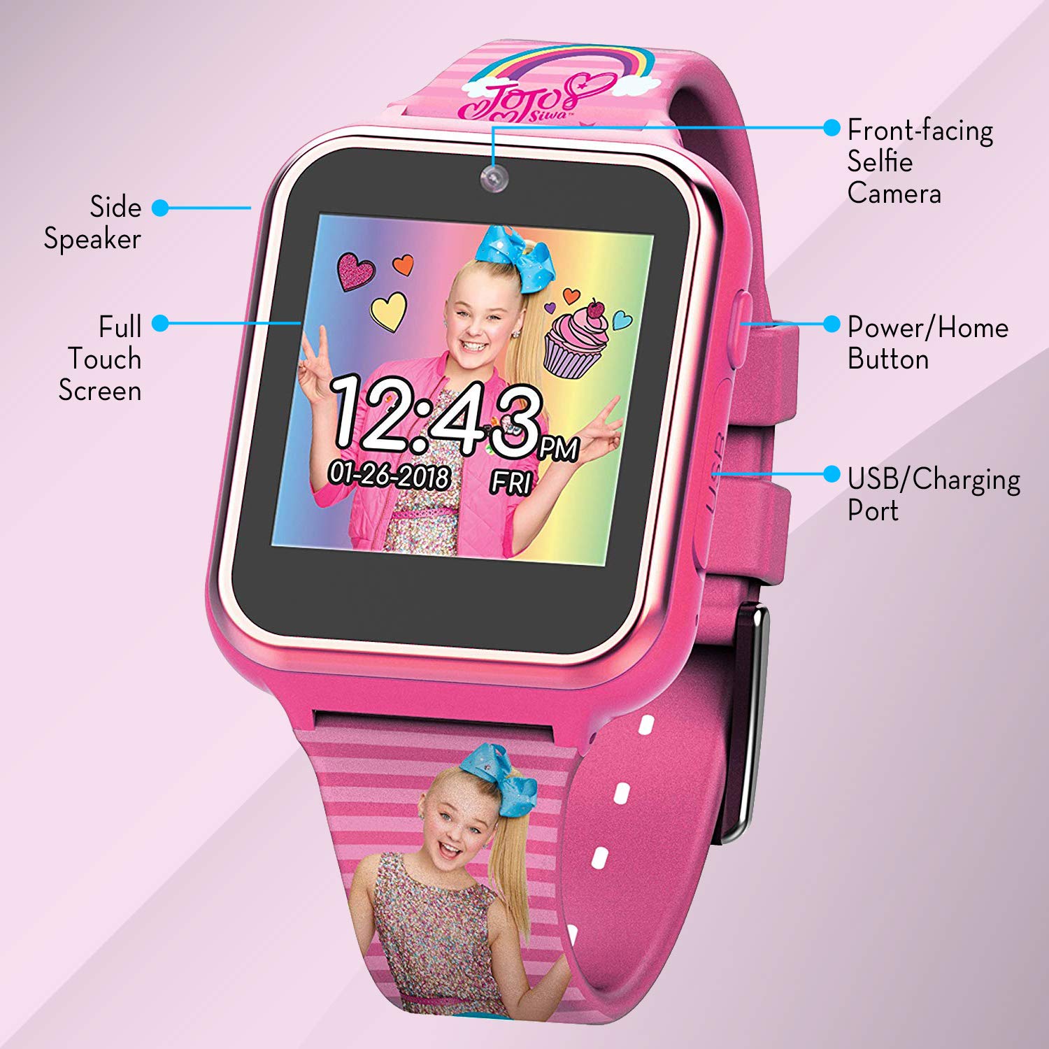 Foto 3 pulgar | Venta Internacional - Reloj Inteligente Accutime Kids Nickelodeon Jojo Siwa Selfie Cam