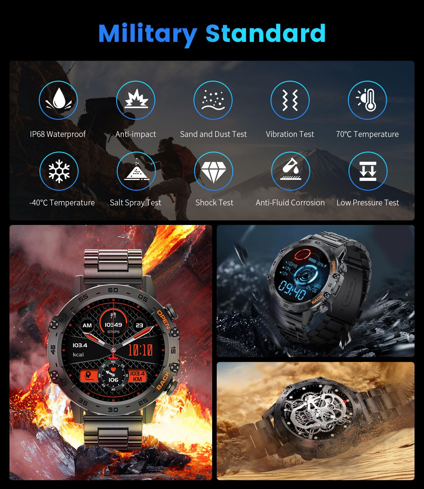 Foto 4 pulgar | Venta Internacional - Reloj Inteligente Foxbox Para Responder/hacer Llamadas Android Ios Para Hombre, Negro