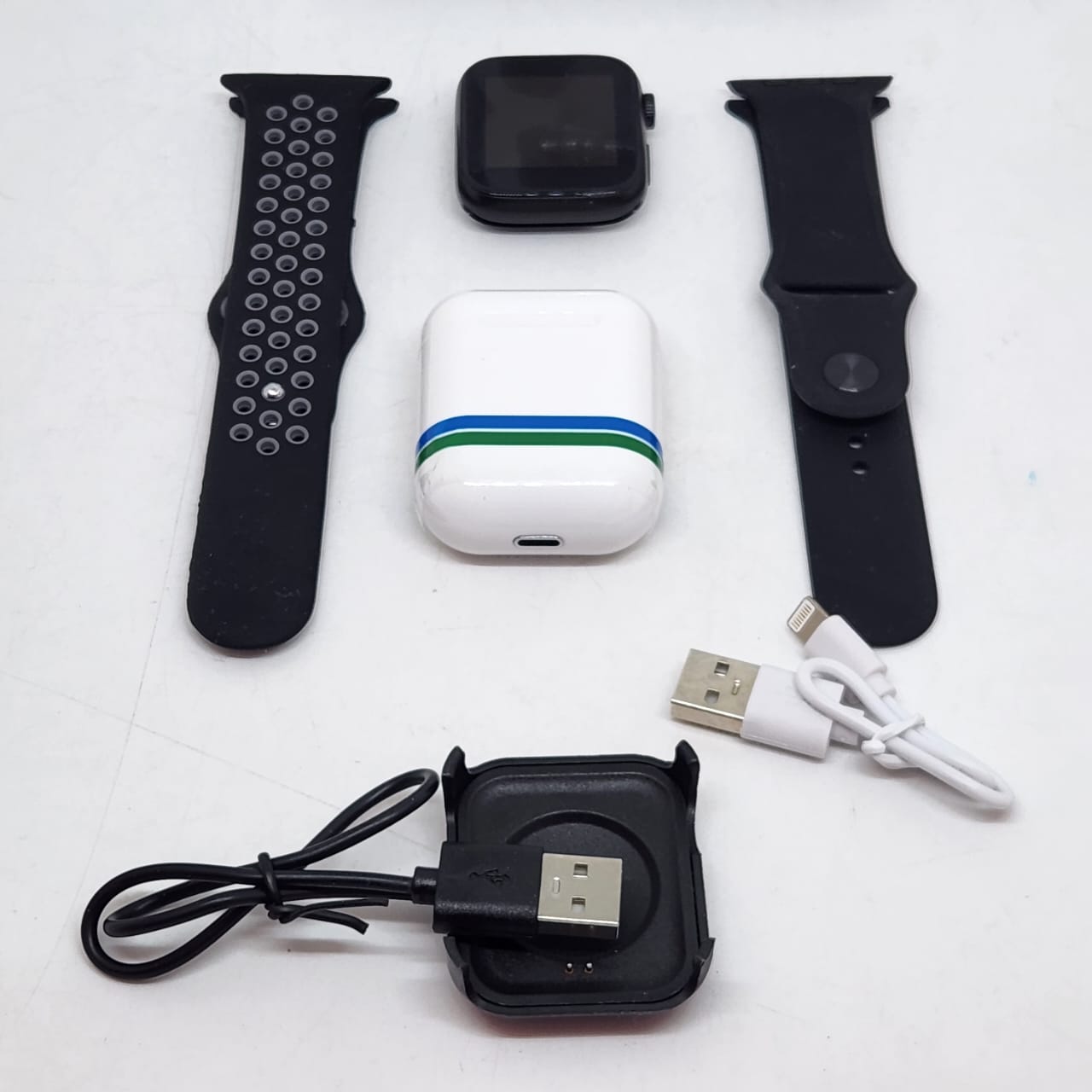 Foto 4 pulgar | Combo Smartwatch con Audífonos Negro Pantalla Táctil de 1.8 Pulgadas Monitoreo de Salud y Notificaciones en Tiempo Real