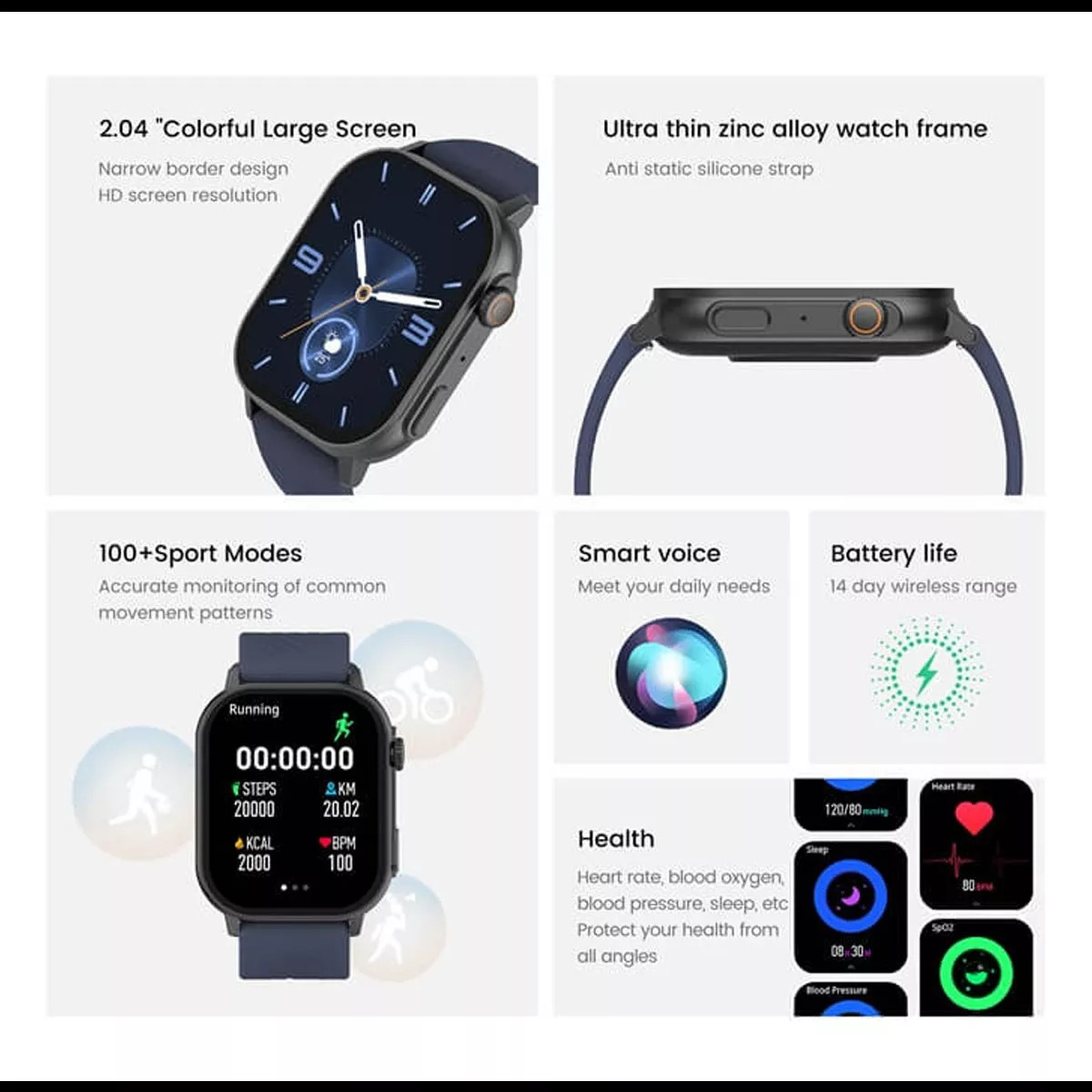 Foto 4 | Reloj Smartwatch Fralugio Zl94 Negro con Bluetooth