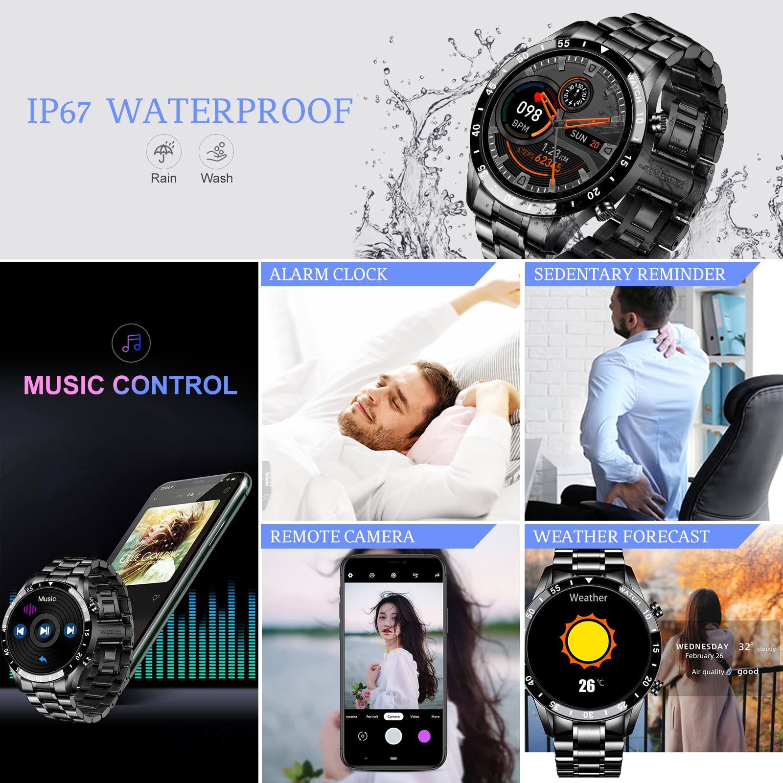 Foto 4 pulgar | Venta Internacional - Reloj Inteligente Filiekeu para Hombre con Monitor de Frecuencia Cardíaca Ip67