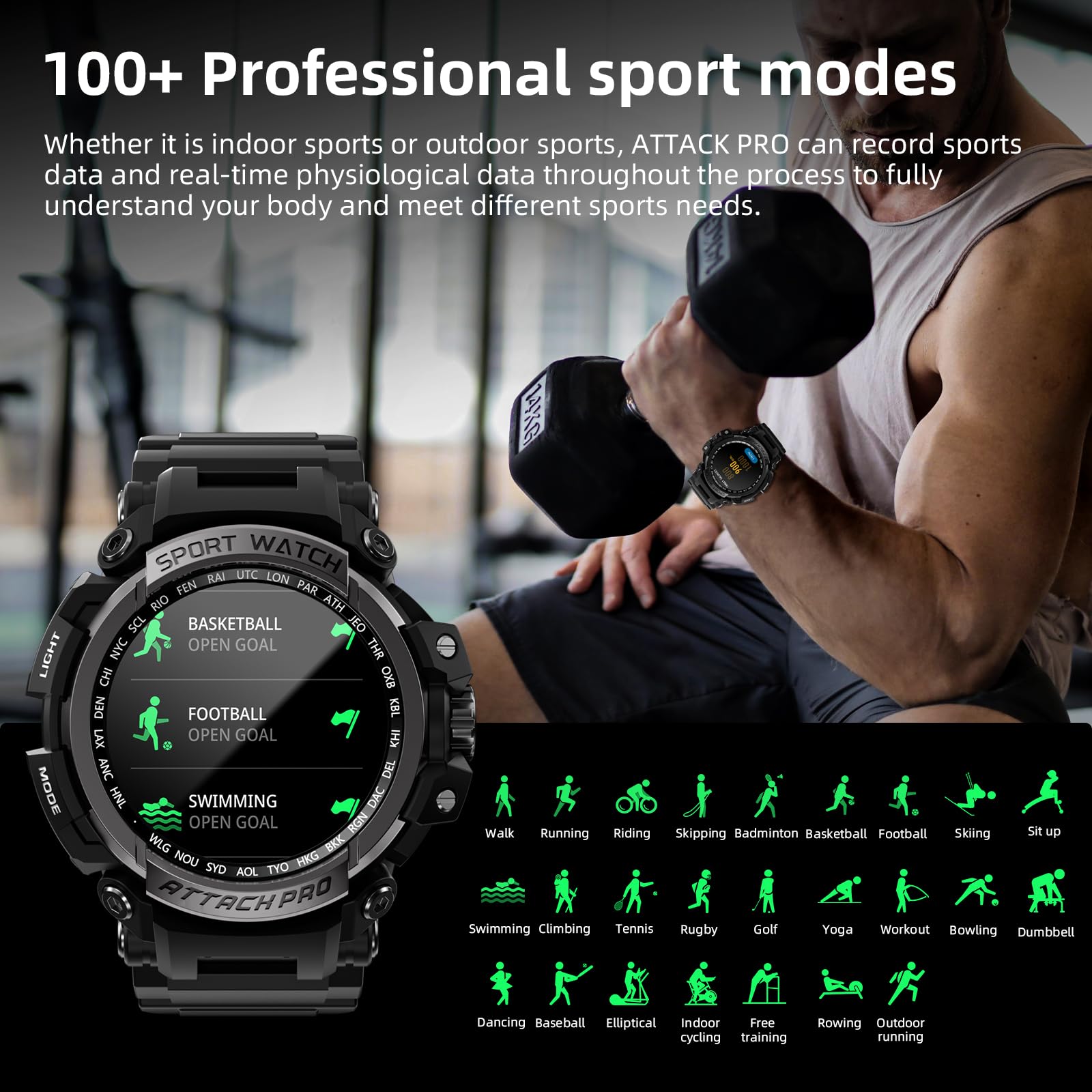 Foto 9 pulgar | Reloj Inteligente Lokmat para Deportes al Aire Libre y Llamadas Bluetooth