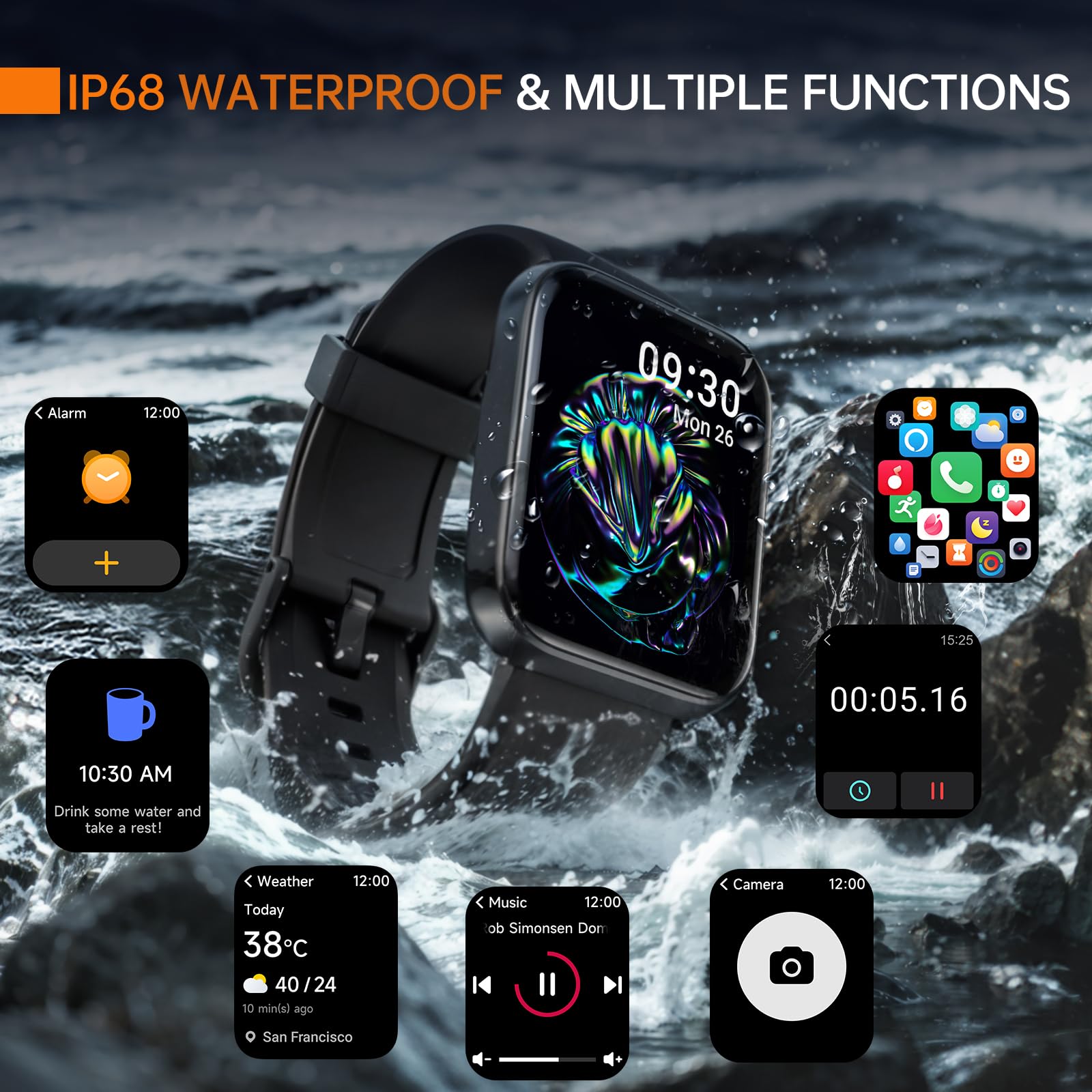 Foto 6 | Reloj Inteligente Aeac 2024 Fitness con Alexa Bluetooth Call IP68