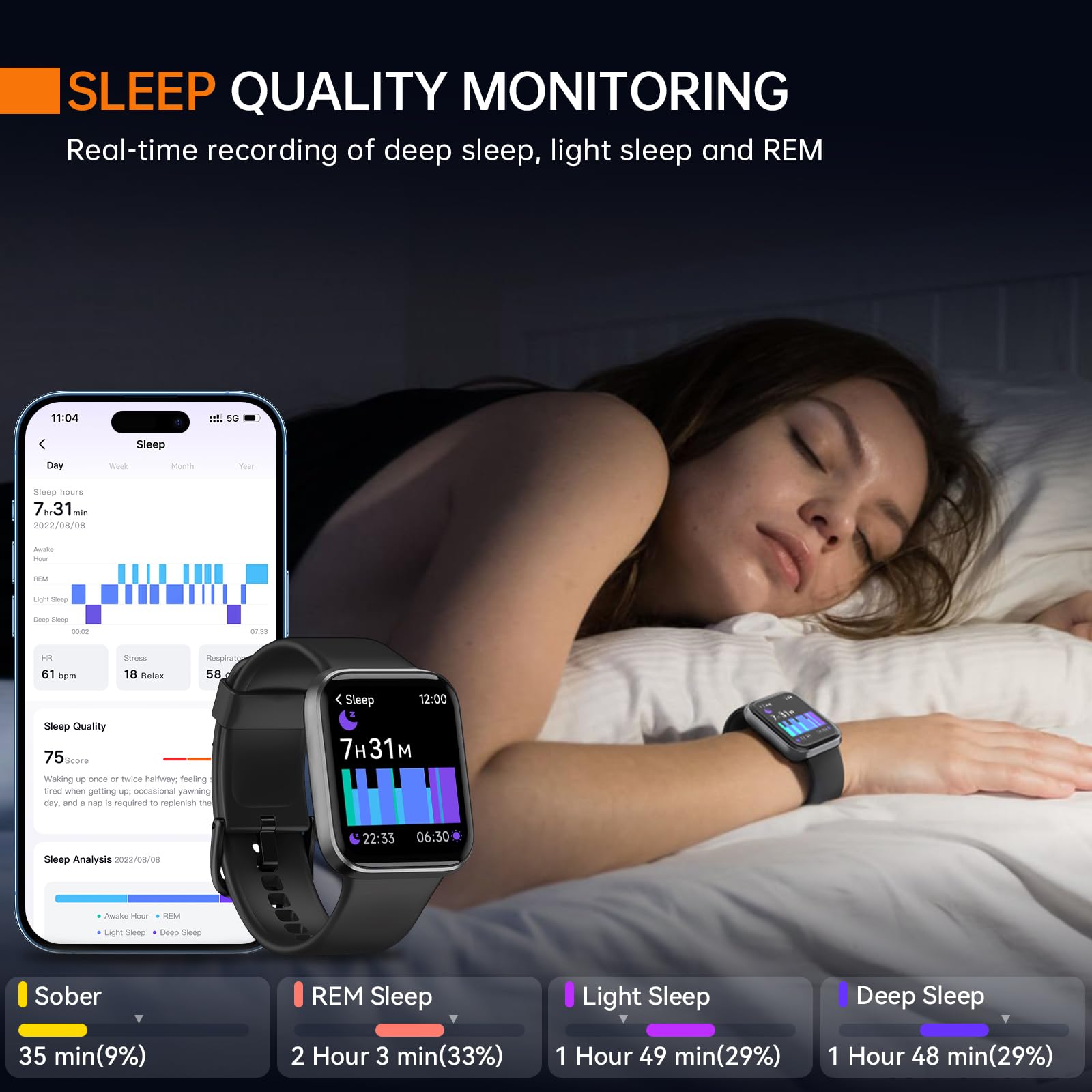 Foto 8 pulgar | Reloj Inteligente Aeac 2024 Fitness con Alexa Bluetooth Call IP68