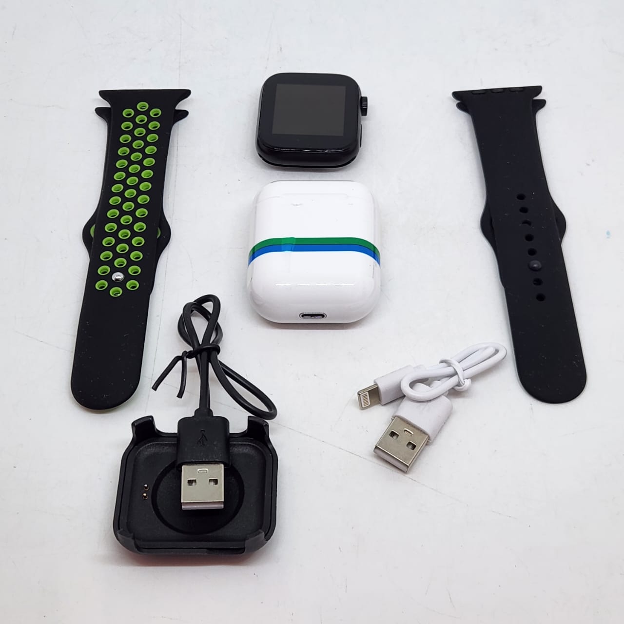 Foto 4 pulgar | Combo Smartwatch Con Audifonos Verde
