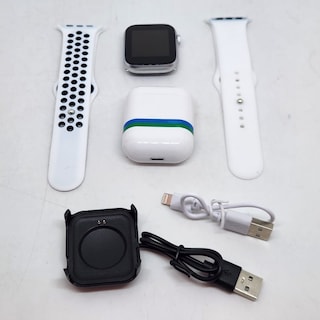 Foto 2 | Combo Smartwatch con Audífonos Genérico Blancos
