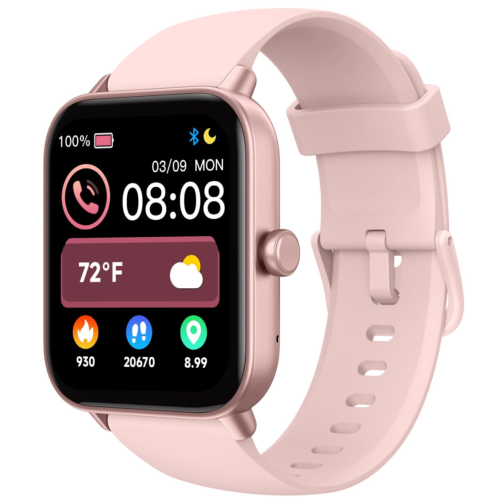 Reloj Inteligente Toobur Rosa con Alexa Integrada para Mujer - Venta Internacional