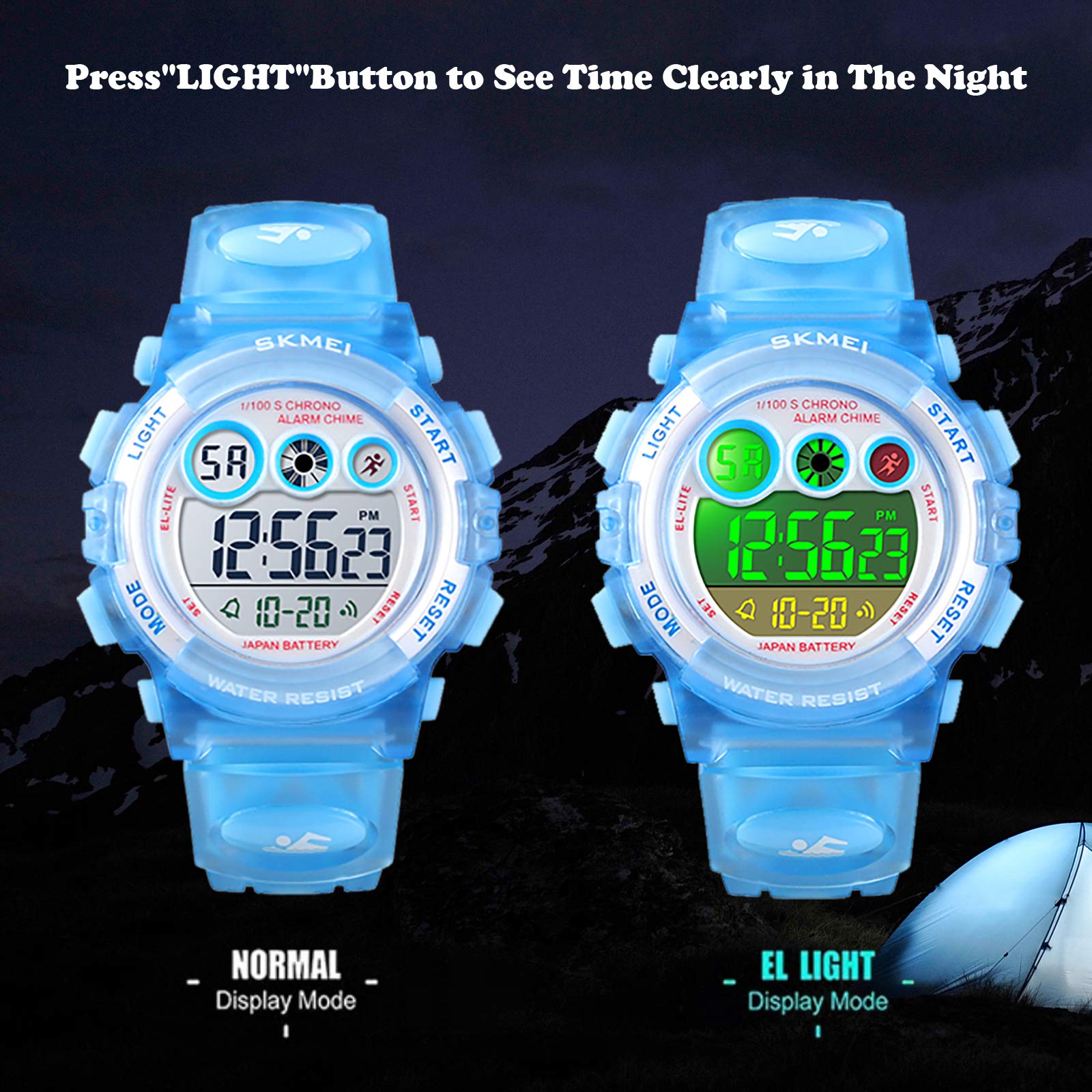 Foto 3 pulgar | Venta Internacional - Reloj Deportivo Digital Meimesu Impermeable Para Niños, Led De 7 Colores