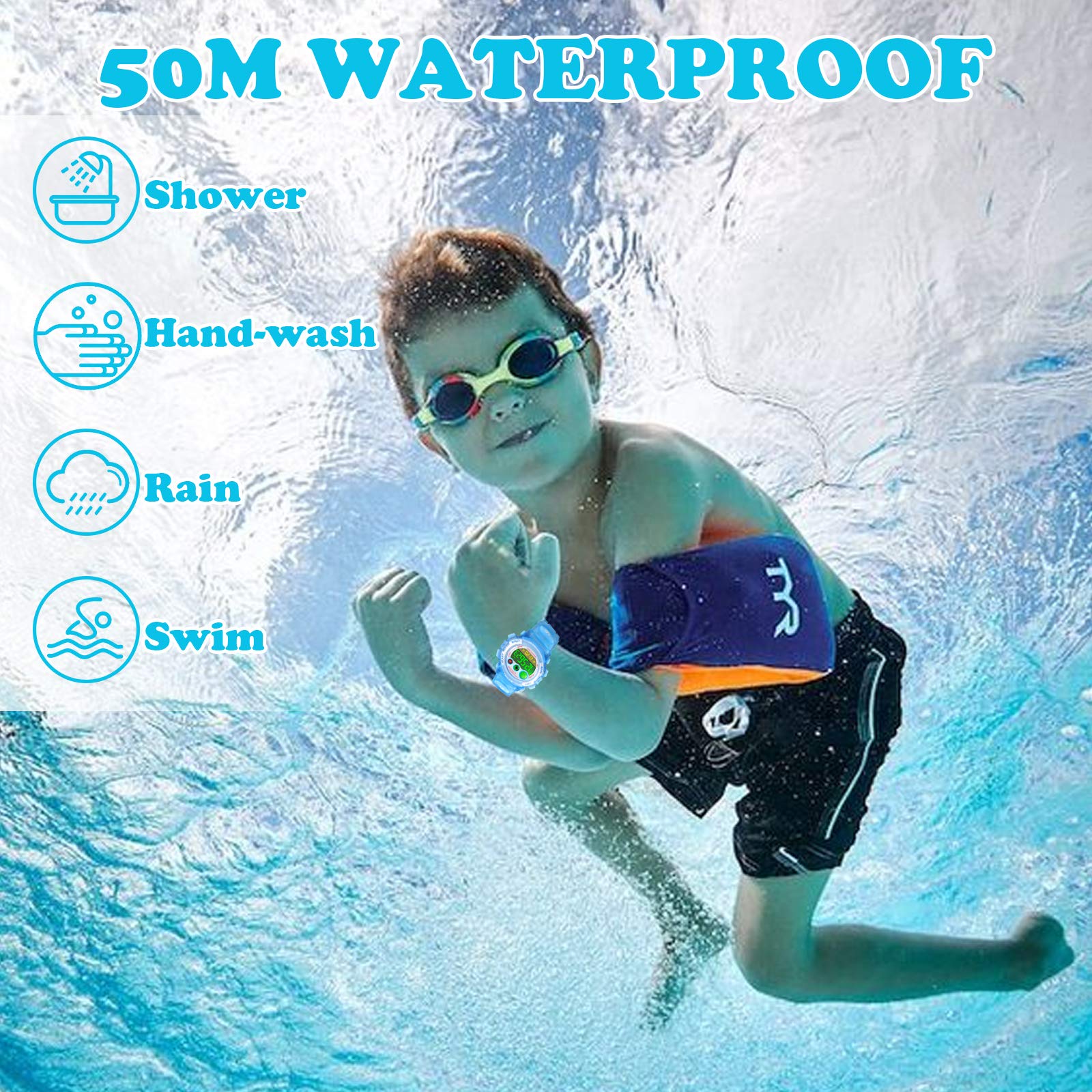 Foto 3 | Venta Internacional - Reloj Deportivo Digital Meimesu Impermeable Para Niños, Led De 7 Colores