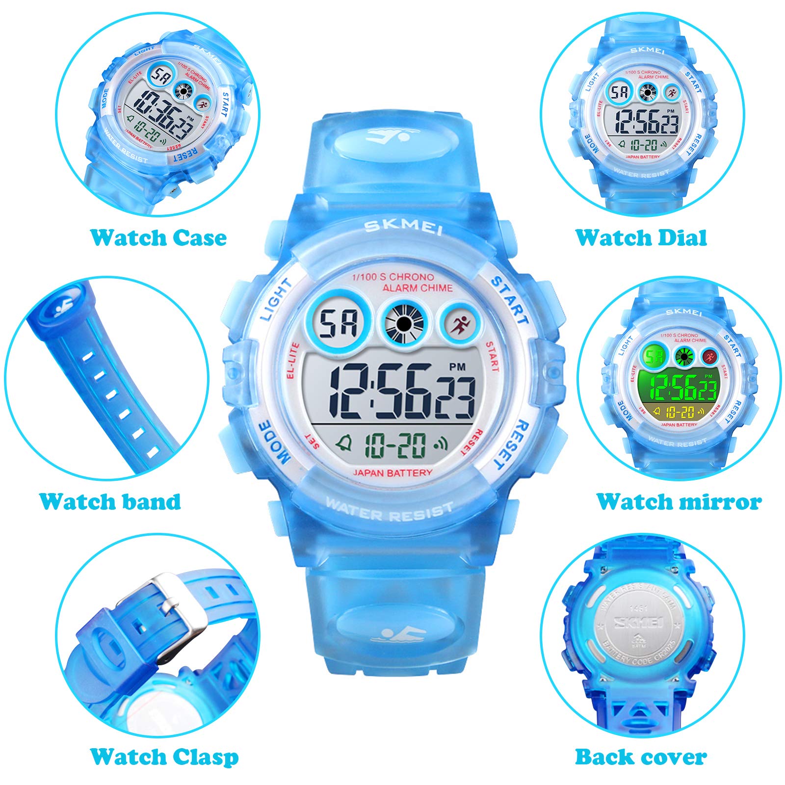 Foto 7 pulgar | Venta Internacional - Reloj Deportivo Digital Meimesu Impermeable Para Niños, Led De 7 Colores