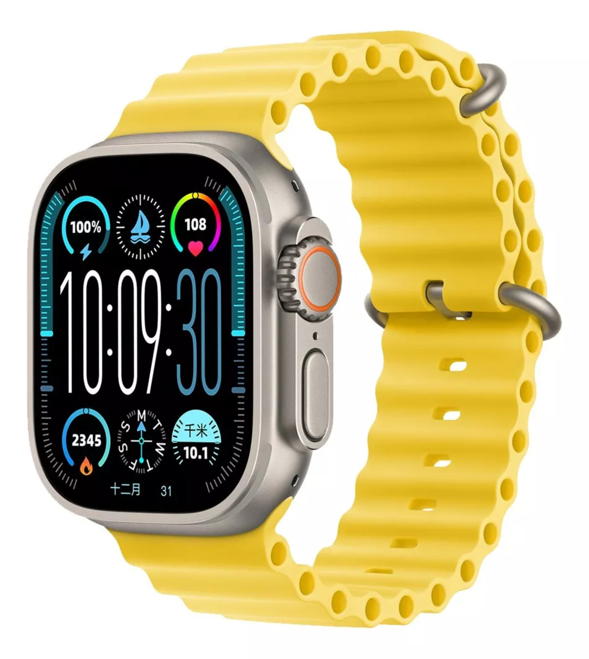 Foto 2 pulgar | Reloj Smartwatch Fralugio Hk9 Amarillo con Bluetooth