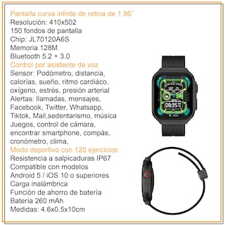 Foto 6 | Smartwatch Vak F21 Pantalla Curva Infinite 3d