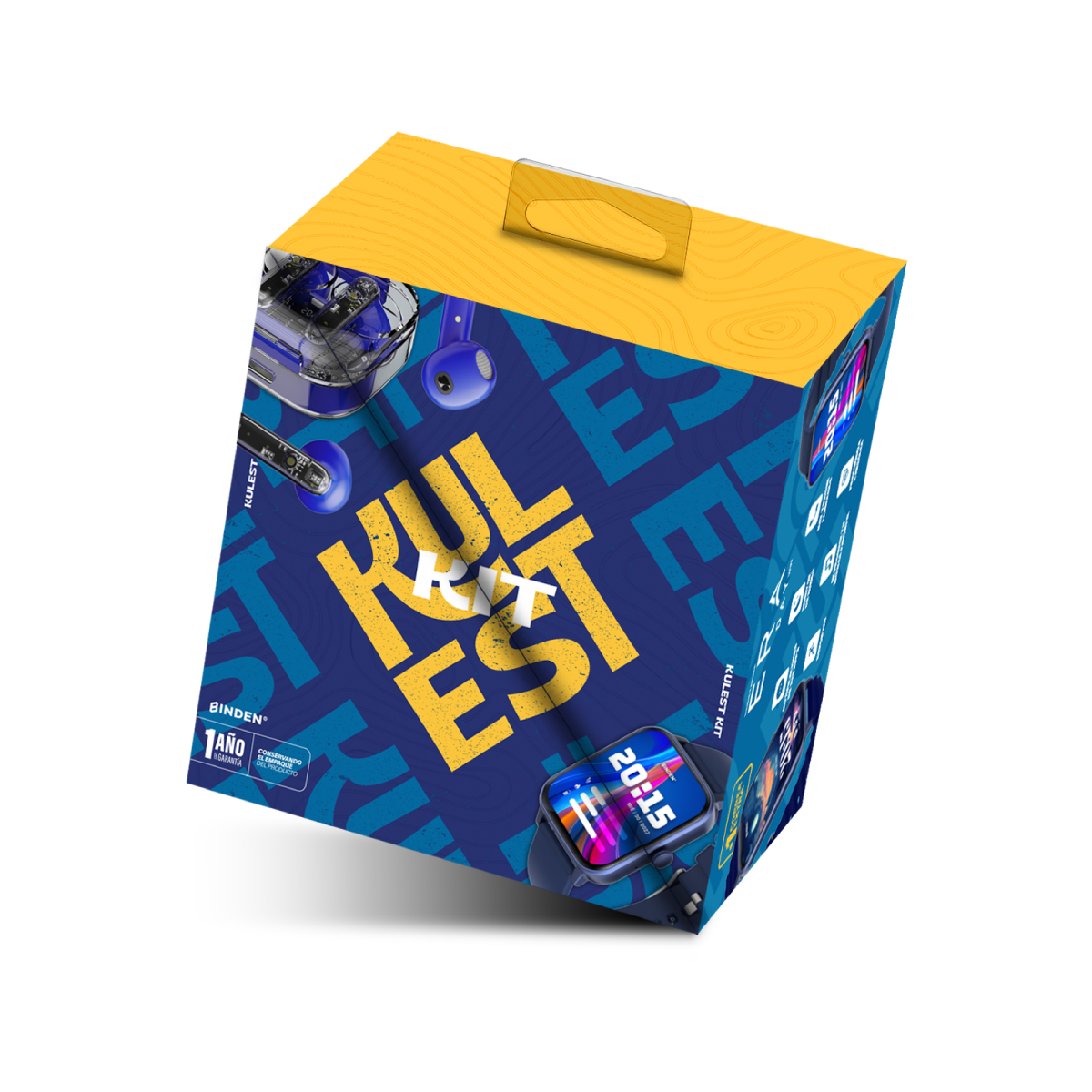 Foto 5 | Smartwatch Binden Kulest Kit 1.8" Llamadas Salud + Audífonos Tws + Correa Azul