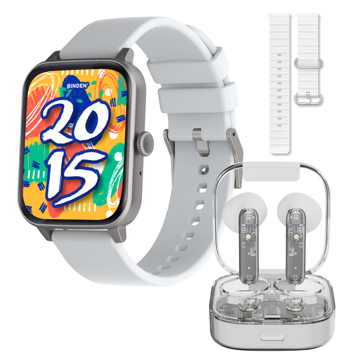 Smartwatch Binden Kulest Kit 1.8' Llamadas Salud + Audífonos Tws + Correa Blanco $877