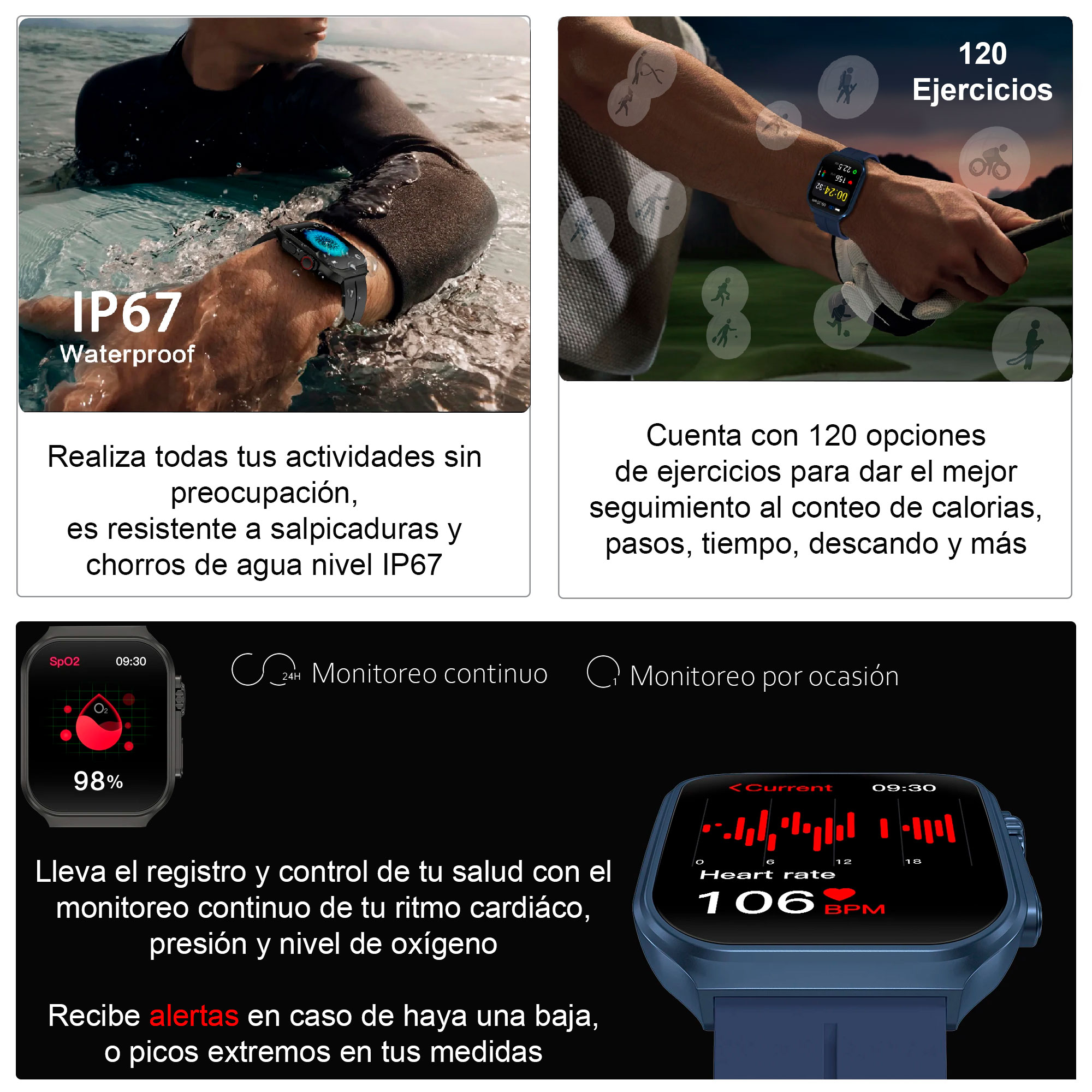 Foto 6 pulgar | Smartwatch Vak F21 Pantalla Curva Infinite 3D Negro