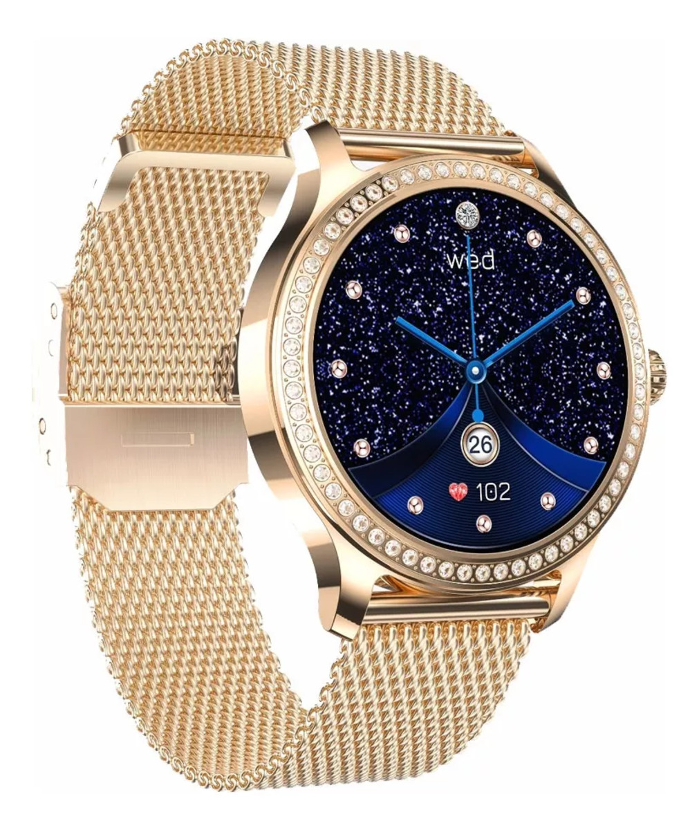 Foto 3 pulgar | Smartwatch Fralugio Lw105 Dorado para Mujer