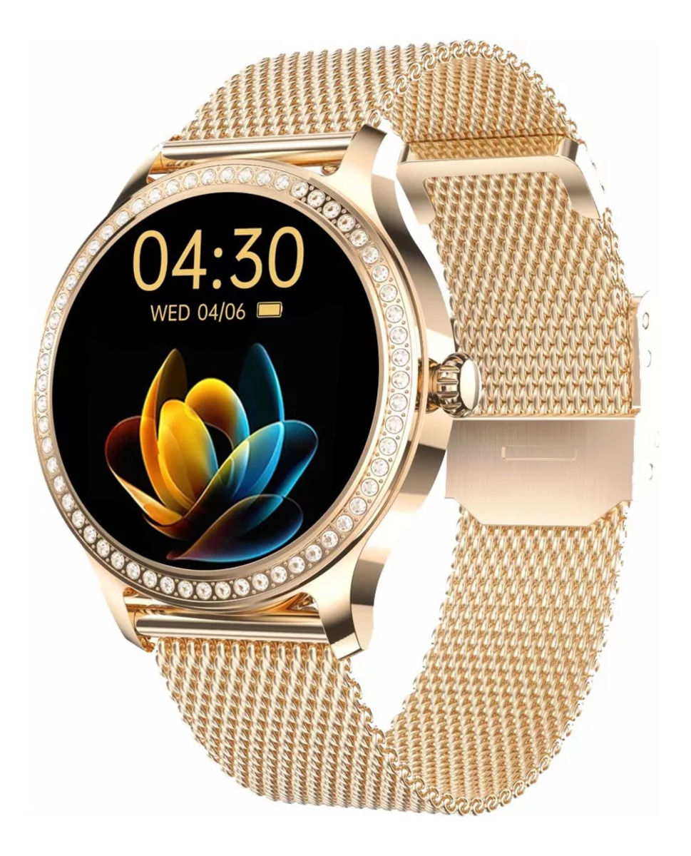 Foto 4 pulgar | Smartwatch Fralugio Lw105 Dorado para Mujer